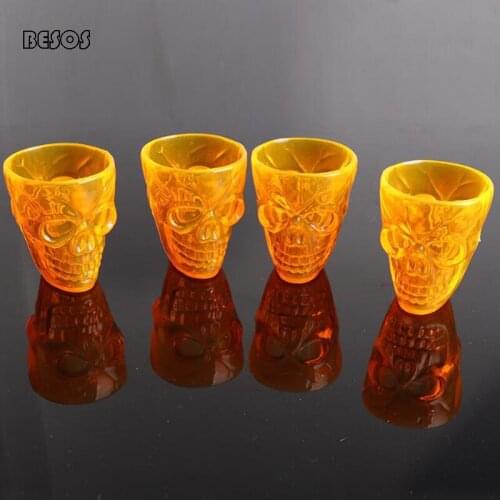 8pcs Wholesale Halloween creative 3D Skeleton Drinking Glasses Halloween Gift Party Package Decorated Drinking Glasses Utensils