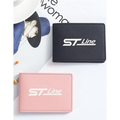 Car Premium Hand-Woven Leather Card Holder For Ford Focus MK2 ST Stline Accessories Car Styling
