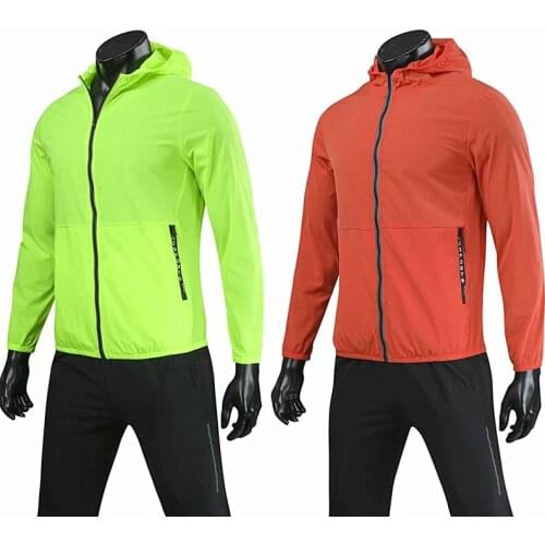 Running Jackets High elasticity Men Women Hooded Jacket Female Zipper Hoodies Lightweight Sports Jackets