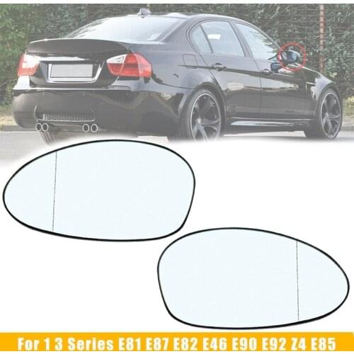 Side Wing Door Mirror Rearview Mirror Glass Heated 2-Pin for-BMW 1 3 Series E81 E87 E82 E88 E46 E90 E92 E85 Z4