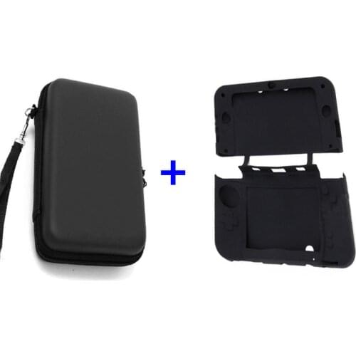 Black Hard Travel Carrying Case Pouch Storage bag+Soft Silicone Rubber Cover Skin for Nintendo New 3DSLL 3DS XL 3DSXL 3DS LL