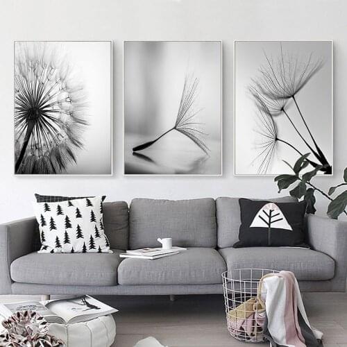 Black White Dandelion Flower Diamond Painting 5D Diy Full Square/Round Diamond Mosaic Cross Stitch Embroidery Home Decor