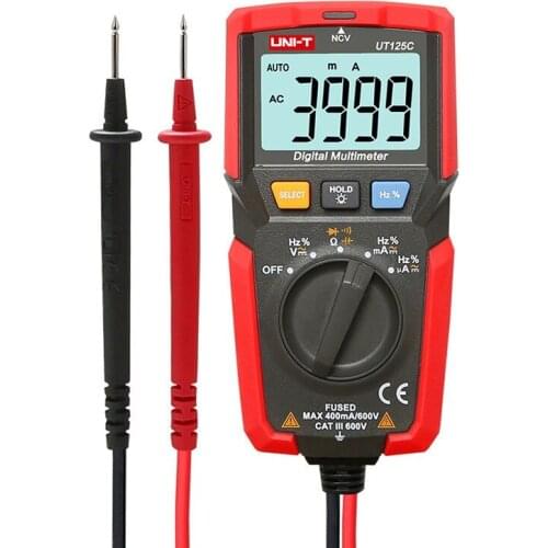 UNI-T UT125C Pocket Size Digital Multimeter Resistor Capacitor Frequency Diode NCV Test Low Voltage Display original Multimeter