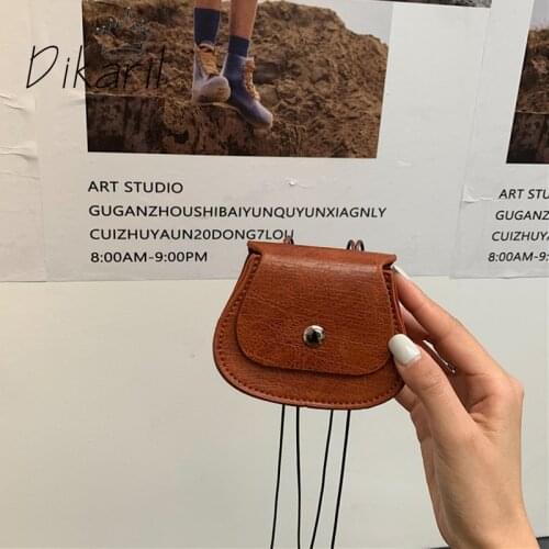 Dikaril 2021 New PU Leather Street Crescent Zipper Shoulder Handbag Casual Retro Mini Shoulder Bag Female Simple Crossbody Bags