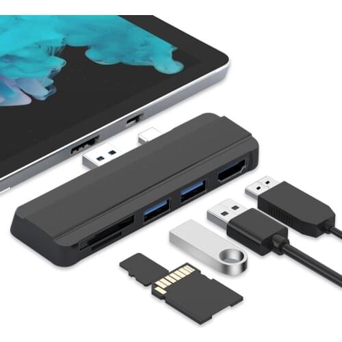 Mosible USB HUB 3.0 Docking Station For Microsoft Surface Pro 4 5 6 to USB3.0 Port HDMI-compatible SD TF Reader Splitter Adapter