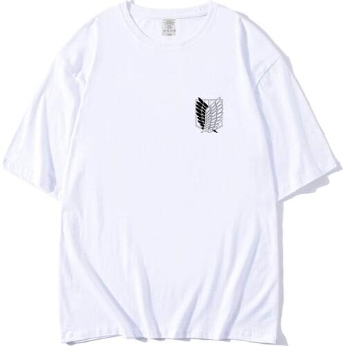 Japane T-Shirts Harajuku Attack on Titan Print Short Sleeve T-Shirt Men Women Summer Casual Cotton Hip Hop Streetwear Tees Tops