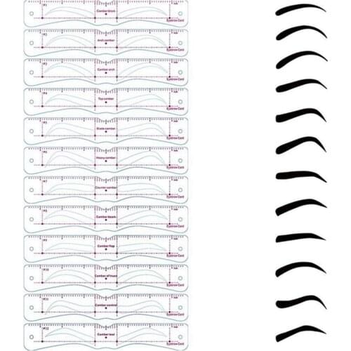 12Pcs/set Thrush Card Threading Word Eyebrow Makeup Tools Threading Artifact Thrush Aid Card Eyebrows Mold