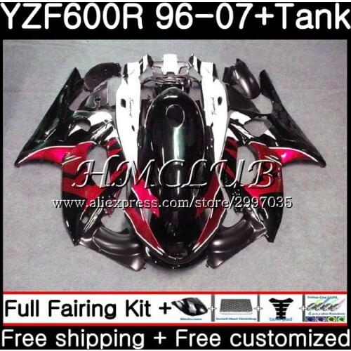 Body For YAMAHA YZF600R Red black Thundercat 2002 2003 2004 2005 2006 2007 0HC.17 YZF-600R YZF 600R 02 03 04 05 06 07 Fairing