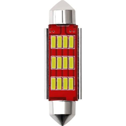 Roof Lamp License Plate Lamp with LED Double-pointed Lamp 2PCS Decode 36MM 4014 12SMD 12V Universal Aluminum 4014-12 CanBus