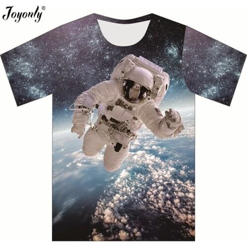Joyonly 2019 Summer 3D T-shirt For Boys Girls Short Sleeve Galaxy Space Astronaut Tshirt Children Cool Tees Tops Clothes T shirt