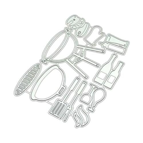 69HC Barbecue DIY Metal Cutting Dies Stencil Scrapbooking Photo Album Paper Card Art Crafts Embossing Decor