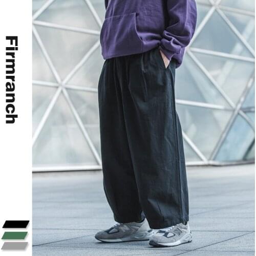 Firmranch New Autumn/Spring Men Amekaji Oversize Casual Ins Popular Pants Big Pockets Drooping Super Loose Japanese Trousers