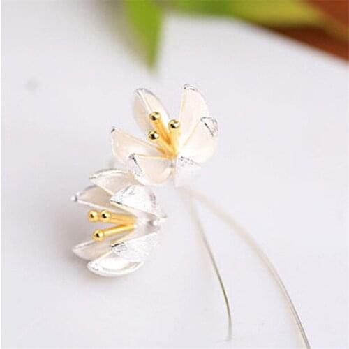 New Arrivals Korean Style Lotus Flower Earrings For Women Lady Bridal Earrings Girls Gifts Pendientes Brincos 2021