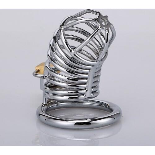 Stainless Steel Large Chastity Belt Device Male Bondage Penis Sleeve Ring Lock Cock Cage Abstinence BDSM Sex Toys For Men