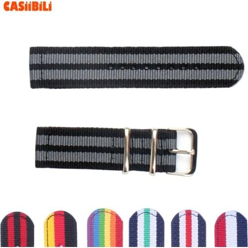 2 Parts NATO Straps 3 color Nylon Thickening Canvas 18mm 20mm 22mm 24mm Width Fabric Watchband Military Stainless steel Buckle