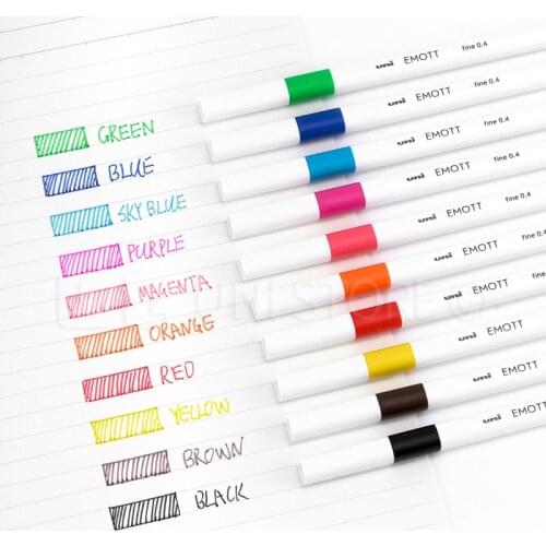 Uni EMOTT Water-resistant Signature Pen Color Hand-written Notes Watercolor Markers 5/10/20/40 Color Set