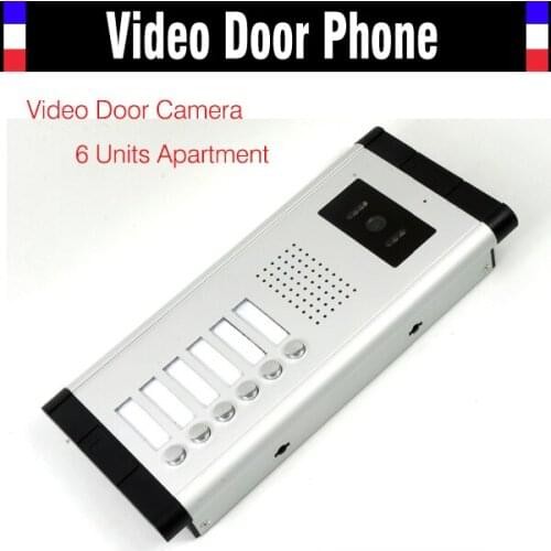6 Units Apartment Video Door Phone Camera Intercom IR Night Vision Doorbell for 6 Units Apartment Suitable 6-Stories Building