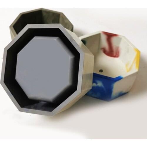 Octagonal Cement Flowerpot Casting Silicone Mould DIY Crafts Decorations Making Tools Storage Cup Epoxy Resin Mold E56C