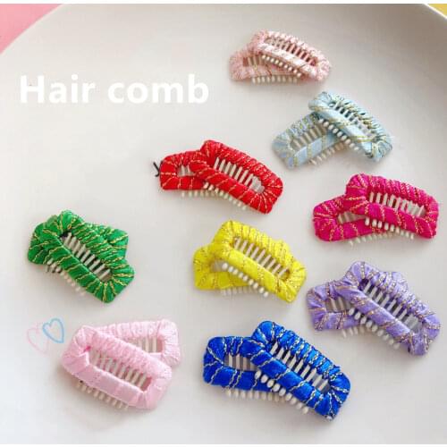 1pc 32mm 9-teeth Hair Extension Clips Stainless Steel Wig Clips Combs Snap Clips with Rubber for Hair Extension Toupee Yorkshire