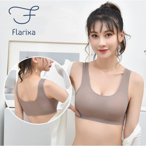 Flarixa Womens Tube Top Bra Ice Silk Push Ups Underwear No Steel Ring With Padded Sports Vest Yoga Beauty Back Sleep Bralette