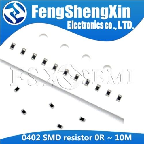 100pcs/lot 0402 SMD resistor 0R ~ 10M 1/16W 0 1 10 100 150 220 330 ohm 1K 2.2K 10K 100K 0R 1R 10R 100R 150R 220R 330R