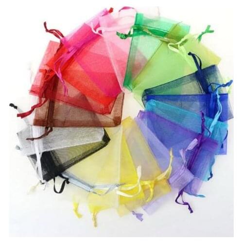 100pcs Organza sheer Bags Favor Wedding Christmas Gift Bag Jewelry Packaging Bags Pouches