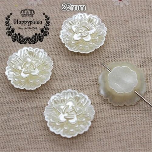 20pcs 25mm Resin ABS flower (with hole) DIY Scrapbooking Craft/Wedding Decoration