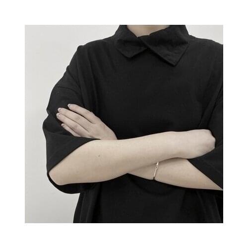 2020 new jacket summer thin t-shirt women loose collar design sense short-sleeved shirt