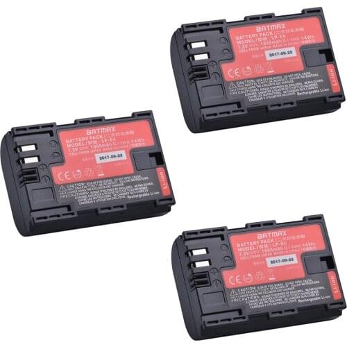 3Pc Sanyo Cells LP-E6 LP E6 LPE6N Camera Battery AKKU for Canon DSLR EOS 5D Mark II Mark III 60D 60Da 7D 70D 6D Camera accessory