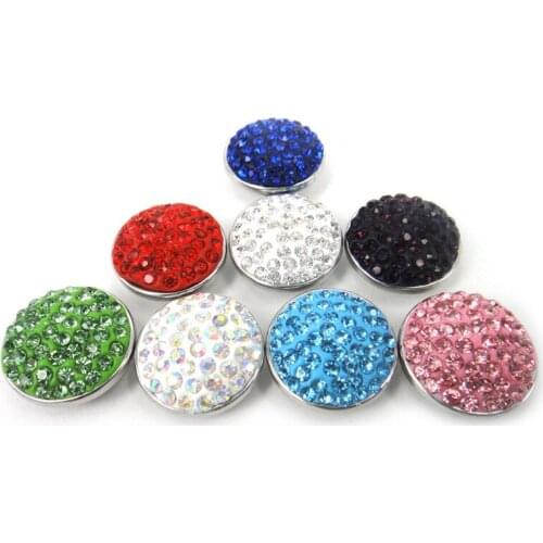 Free shipping hot selling 1.8-2cm shiny rhinestone clay pave alloy charm 8 color assorted DIY button metal charms