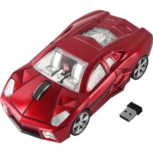 USB Optical Mouse 1600DPI 3D Sports Car Shape Creative Mause Office Ergonomic Wireless Gaming Mice For Laptop Desktop Kid Gift