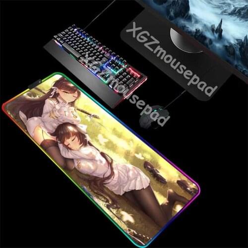 XGZ Sexy Gentle Swordsman Custom Large RGB Mouse Pad Black Lock Edge Computer Desk Mat Natural Rubber Non-slip 900x400 / 800x300