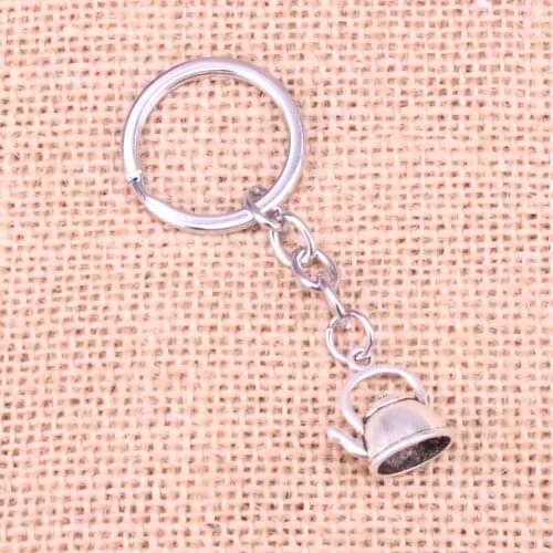 20pcs teapot kettle Keychain 20*17*10mm Pendants Car Key Chain Ring Holder Keyring Souvenir Jewelry Gift