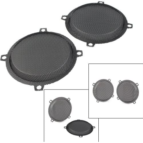 Black Motorcycle Wired Punched Steel Mesh Speaker Grilles Cover for Harley Davidson Electra Glide 5.25" Speaker FLHTCU 1996-2013