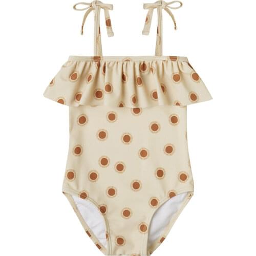 Baby Girls Swimsuit Backless Flower Ruffle One Piece Swimwear For Toddler Kids Swimming Bathing Suit Bikini 1-5 Year Children