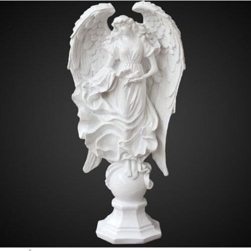 GREEK GODDESS GYPSUM ANGEL MINIATURE TRUMPET FIGURE STATUE NORDIC DESKTOP DECORATION RESIN SCULPTURE DECORATION CRAFTS ORNAMENTS
