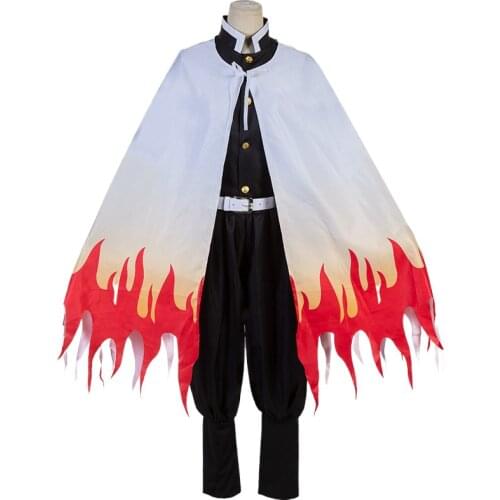 Cool High Quality Anime Demon Slayer: Kimetsu No Yaiba Rengoku Kyoujurou Cosplay Costume Kimetsu No Yaiba Cosplay Men Rengoku