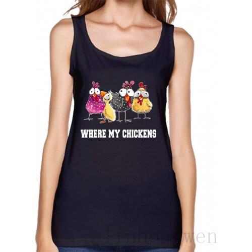 Where My Chickens Tank Top Unique Top Summer Print S-2xl Cute Formal Breathable Vest