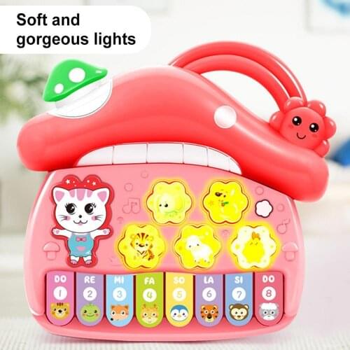 Cute Mushroom Electronic Keyboard Music LED Whack A Mole Education Kids Toy Parent-child Interactive Game Toys