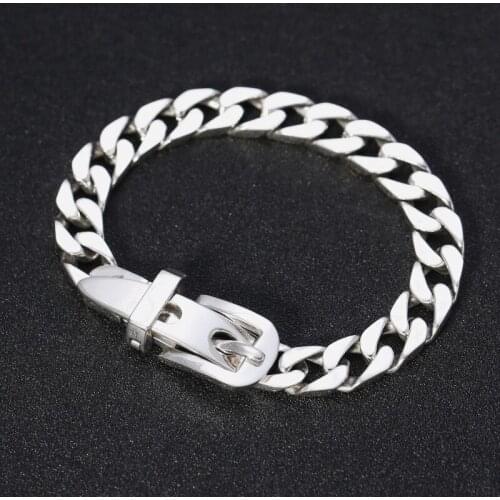 Men New Bracelet 100% Real 925 Sterling Silver Creative Belt Design Bracelet for Women Men Belt Buckle Bracelet Fashion Jewelry