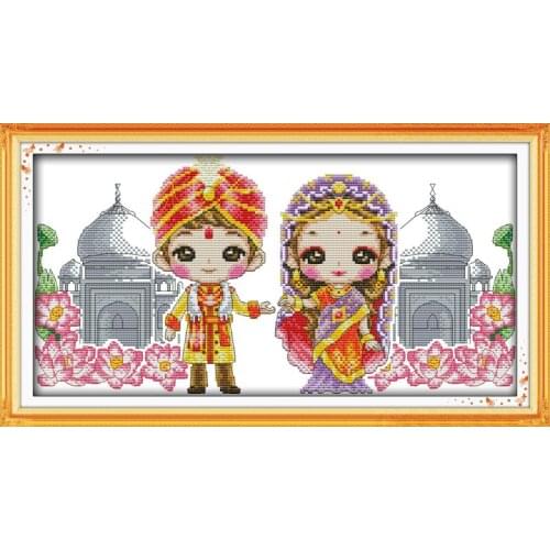 Chinese baby cross stitch kit lovers counted white18ct 14ct 11ct printed embroidery DIY handmade needlework craft tool decor