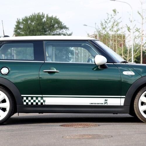 Union Jack Lattice Flag Door Side Stripe Skirt Body Decal Stickers for MINI Cooper R50 R52 R53 R56 R57 F56 R60 Accessories