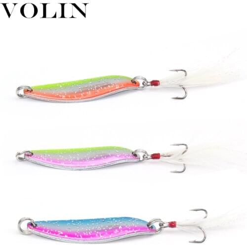 VOLIN NEW 1pc Spoon Bait Fishing Lure Spoon Spinner Bait 5g 7g 14g 16g Spinner Bait Metal Hard Lure Isca Artificial Bass Lure
