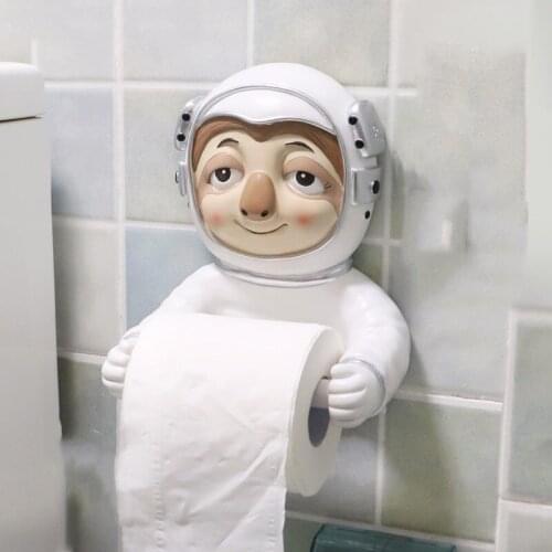 Space Animal Roll Paper Tube Wall-mounted Toilet Pumping Box Cartoon Free Punching Tissue Rack Bathroom Decoration Accessories