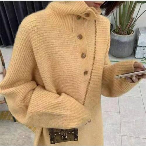 Autumn Winter Turtleneck Long Sweater Women Korean Slim Solid Color Outwear College Fashion Jumper Women