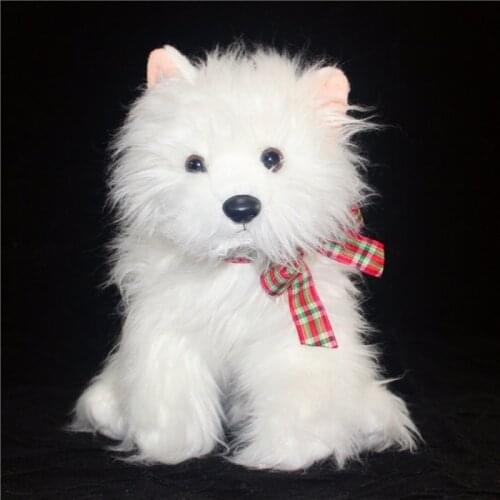 Plush West Highland White Terrier Doll Toys Simulation Dogs Animals Toy Cut Women Birthday Gift