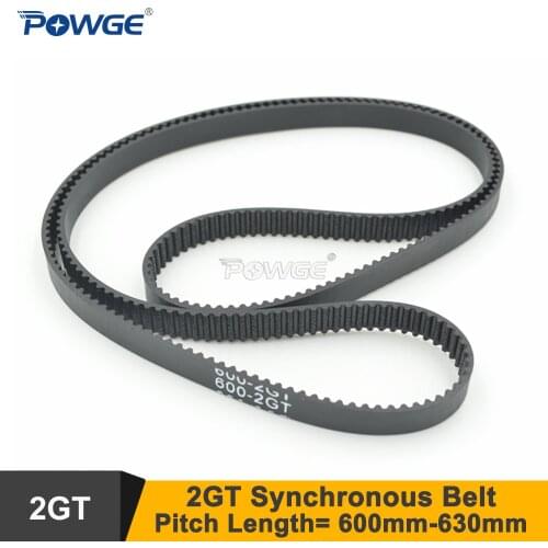 POWGE 600/606/610/616/630 2GT Timing Belt W=6/9mm Teeth=300/302/305/308/315 GT2 Closed-Loop Synchronous Belt 606-2GT 610-2G