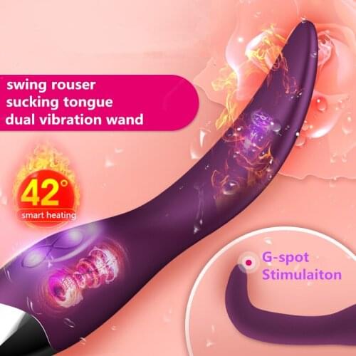 Sex Toys Tongue Swing Vibrator Oral Licking Clitoris Stimulator G-spot Massager Smart Heating Powerful Magic Wand for Woman 18