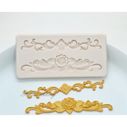 Flowers Lace Silicone Molds For Baking Fondant Cake Decoration Silicone Moulds Hand Made Decorating Chocolate Candy Moulds M1909