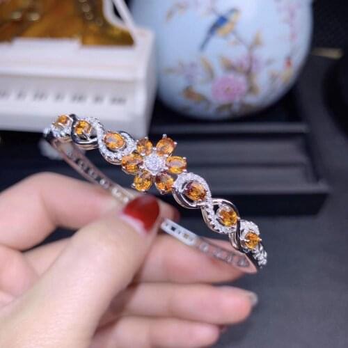 Super Top Quality 100% Natural and Real Garnet Bangle 925 sterling silver Garnet Bangle